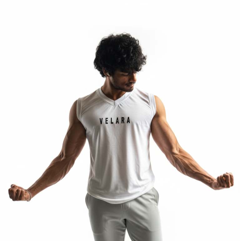 White V-Neck Sando