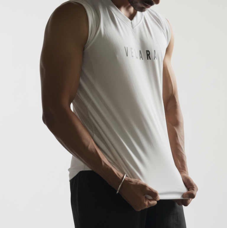 White V-Neck Sando