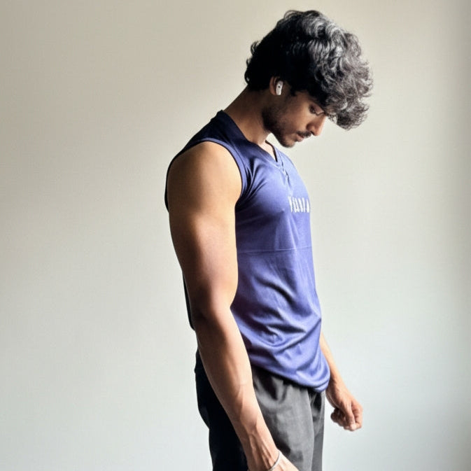 Navy Blue V-Neck Sando