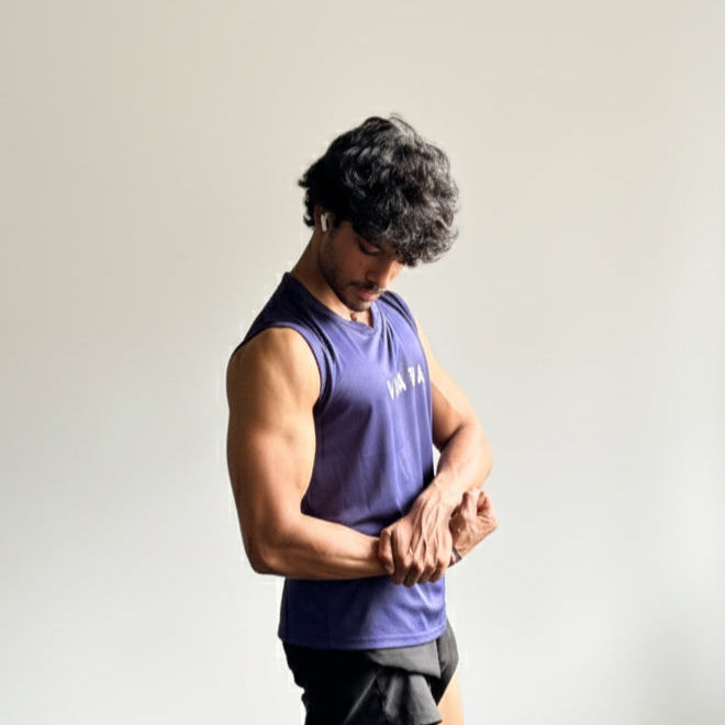 Navy Blue V-Neck Sando