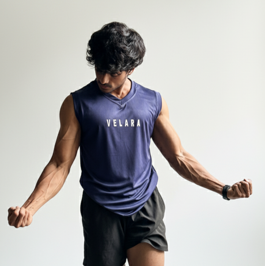 Navy Blue V-Neck Sando