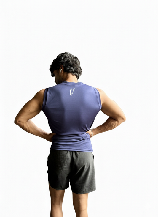 Navy Blue V-Neck Sando