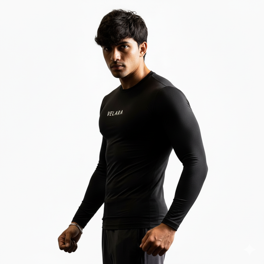 Full-sleeves compression t-shirt BLACK