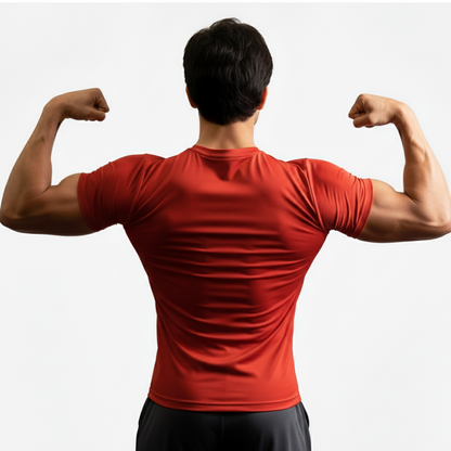 Red Half Sleeves Compression Wear