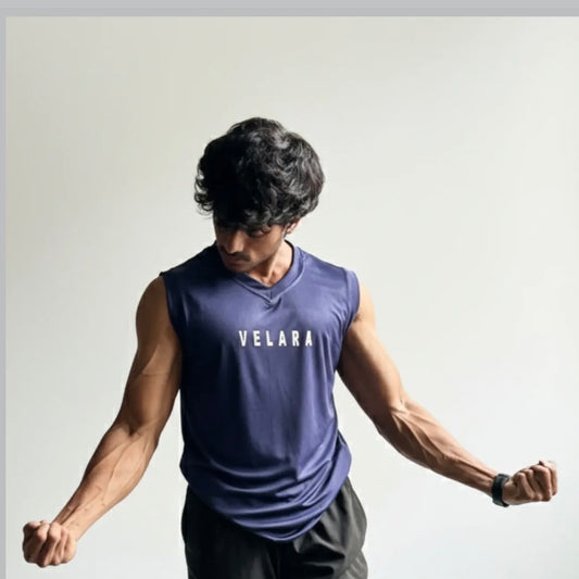 Navy Blue V-Neck Sando