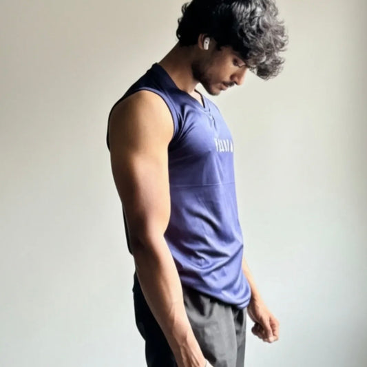 Navy Blue V-Neck Sando