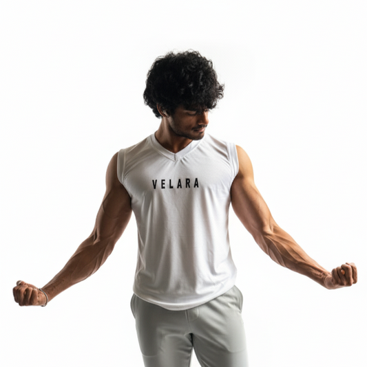 White V-Neck Sando